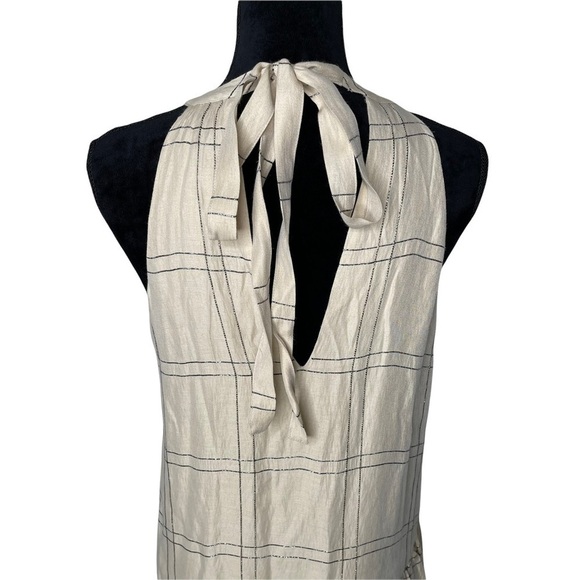 Revolve Parker Sienna Dress Cream Metallic Ruffle Hem Size XS - Picture 9 of 11